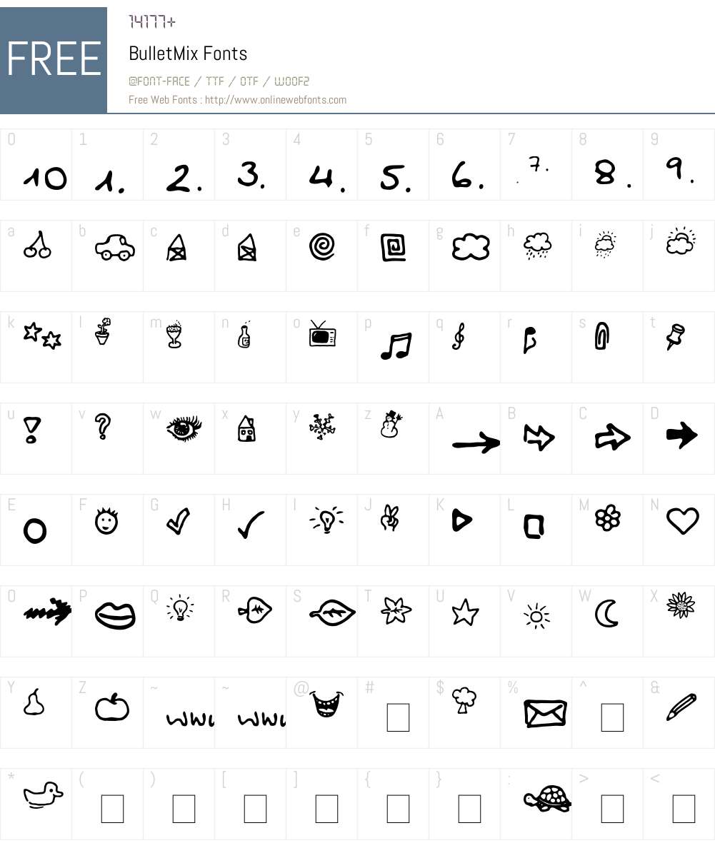 BulletMix Font Screenshots