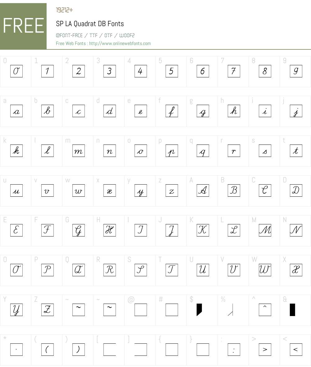 SP LA Quadrat DB Font Screenshots