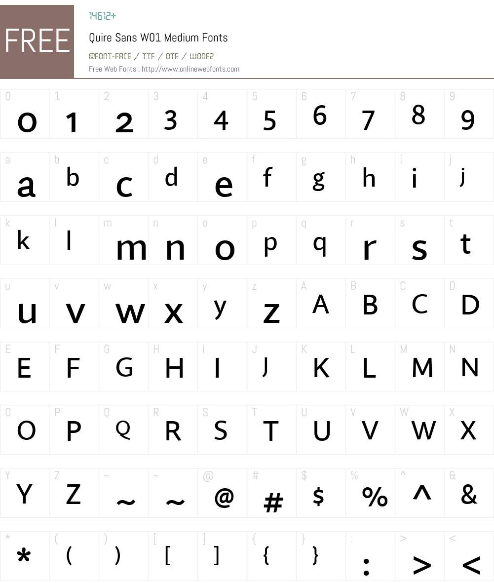 QuireSansW01-Medium Font Screenshots