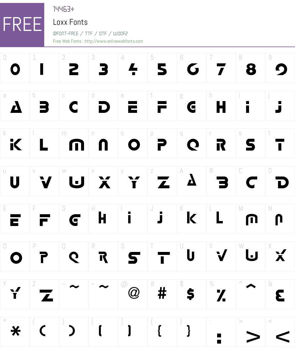 Loxx Font Screenshots