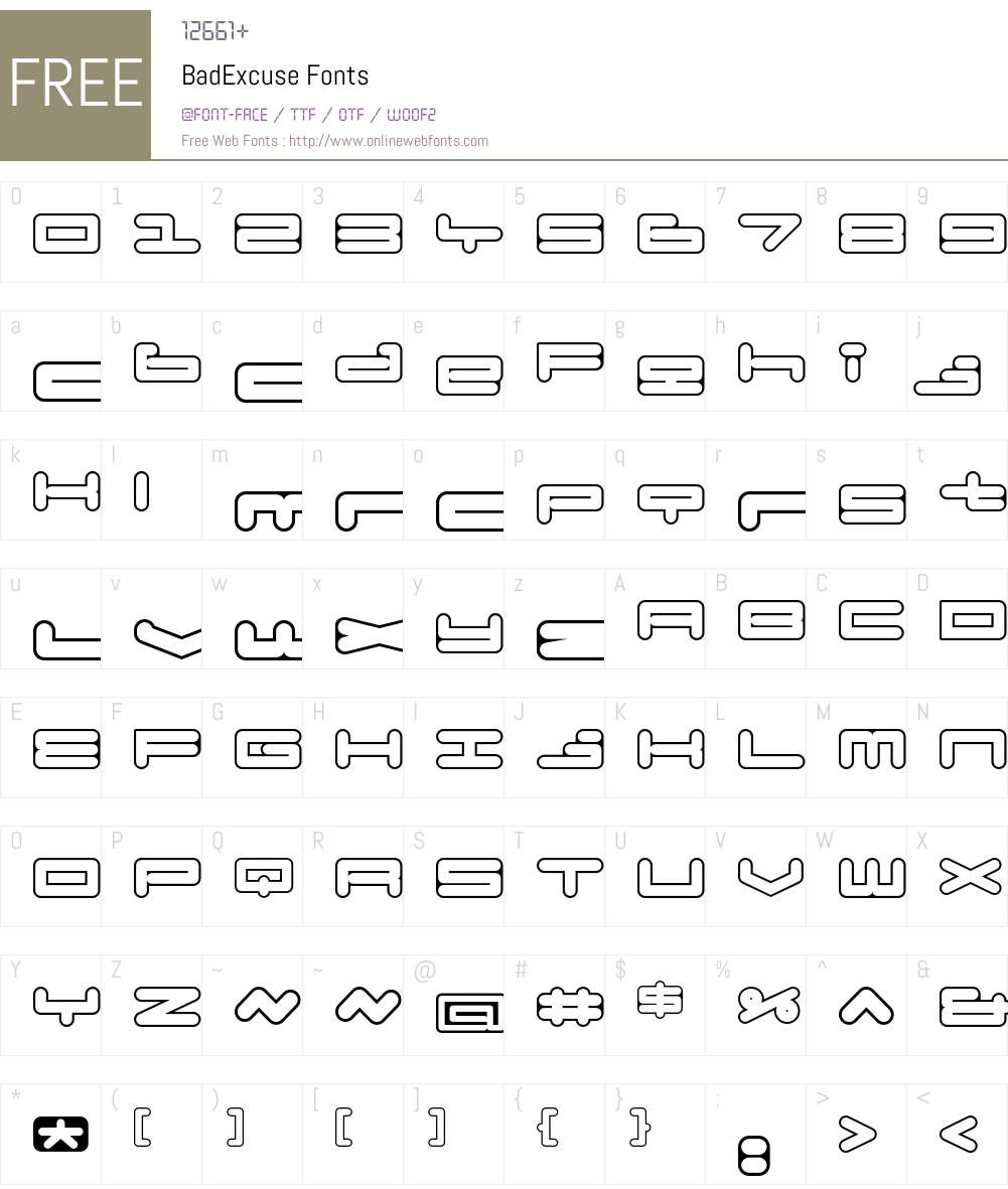 BadExcuse Font Screenshots