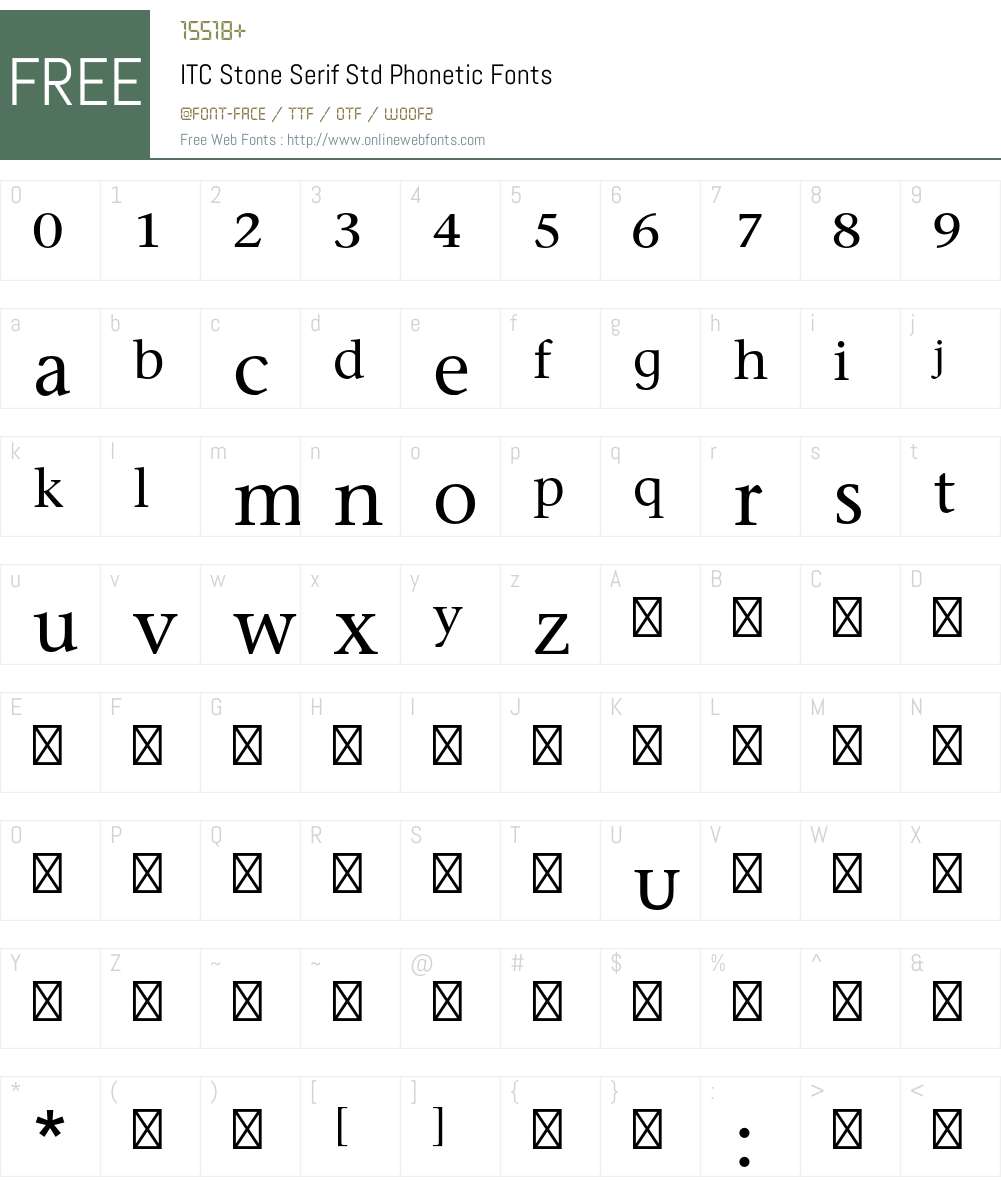 ITC Stone Serif Std Font Screenshots