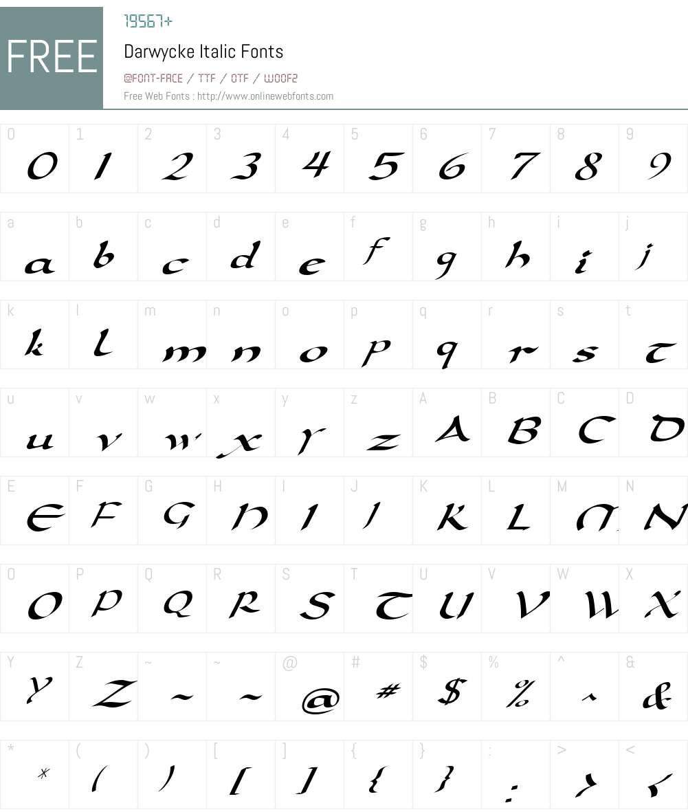 Darwycke Font Screenshots