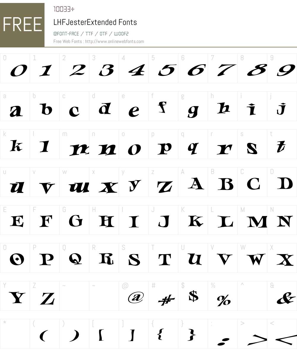LHFJesterExtended Font Screenshots