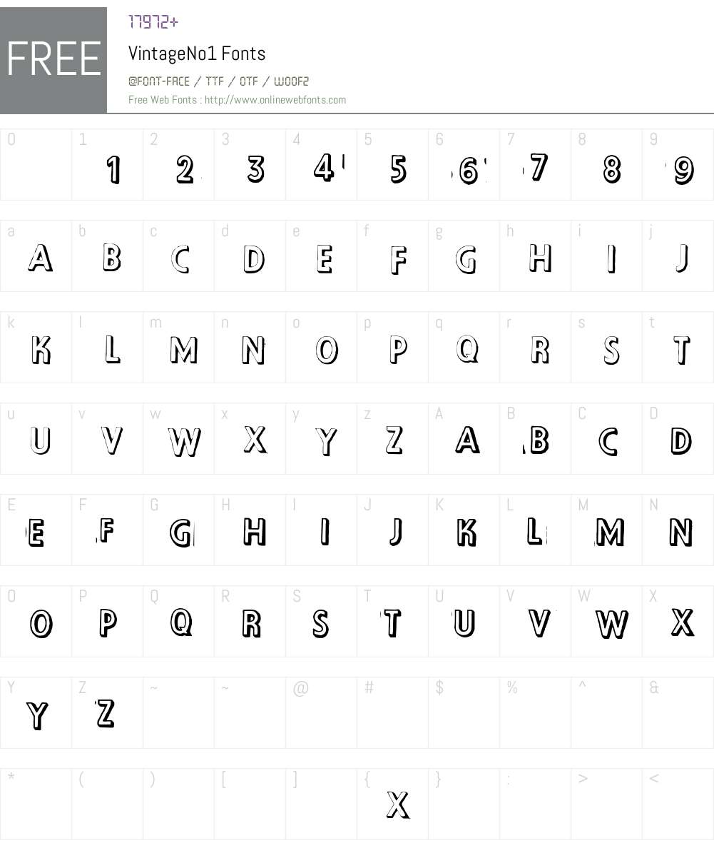 VintageNo1 Font Screenshots
