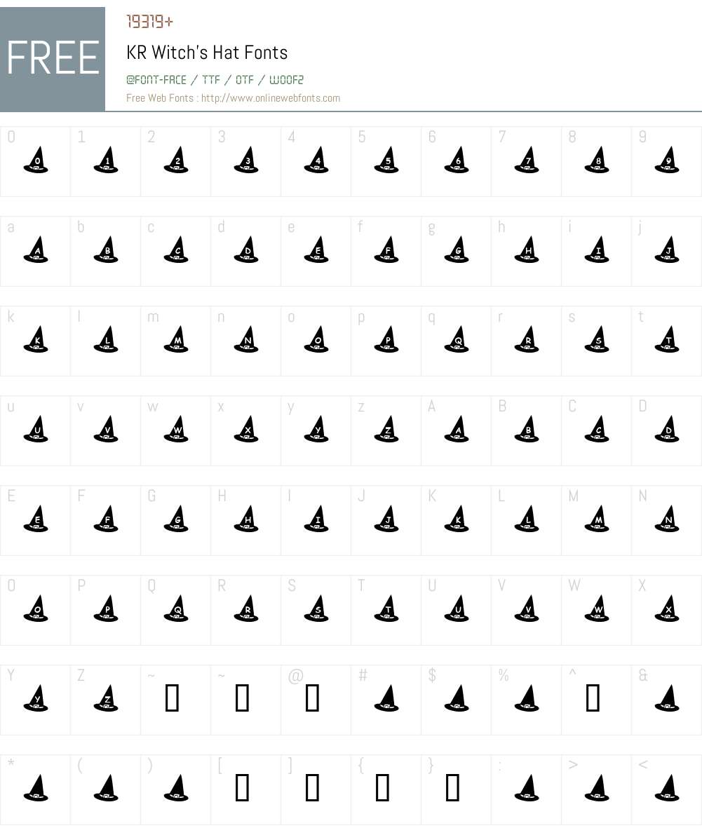 KR Witch's Hat Font Screenshots