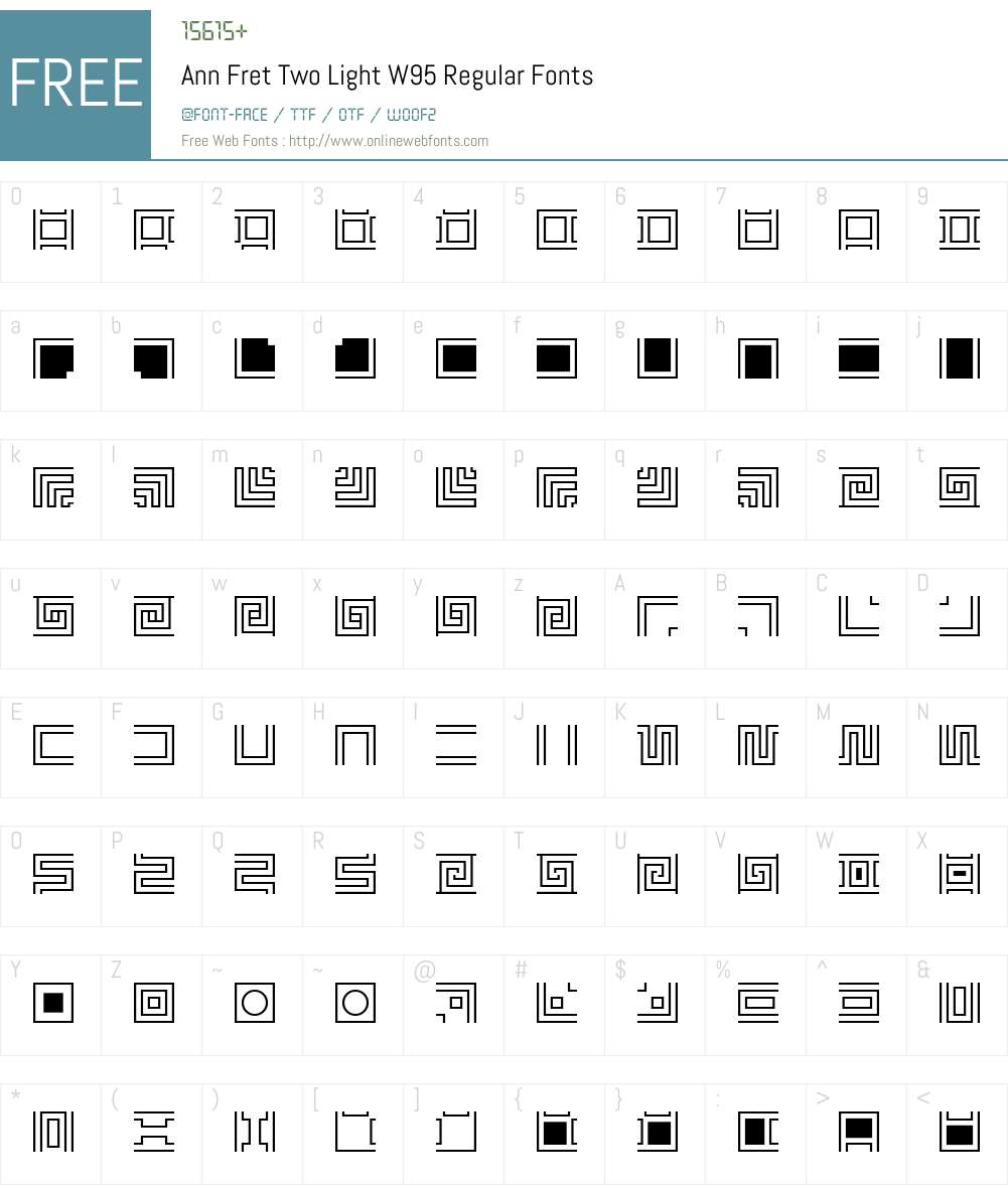 Ann Fret Two Light Font Screenshots