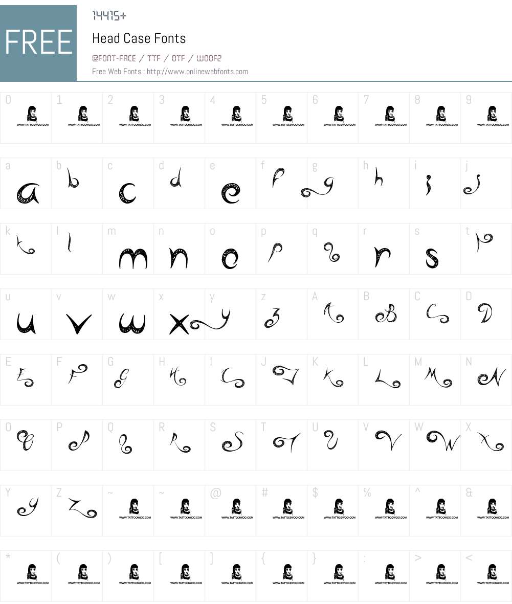 Head Case Font Screenshots