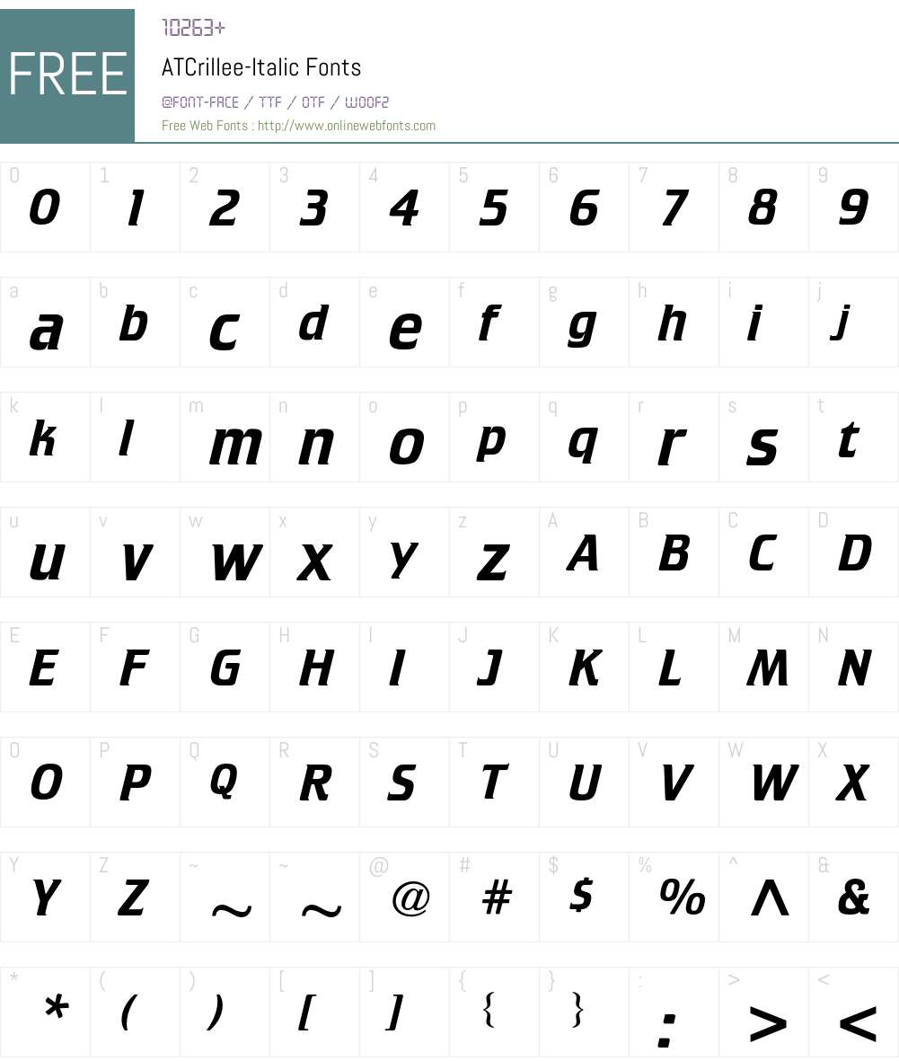 ATCrillee Font Screenshots