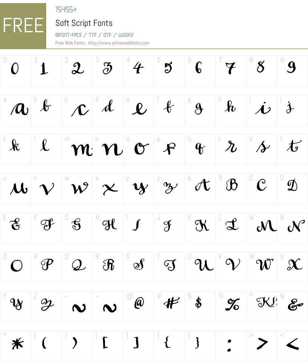 Soft Script Font Screenshots