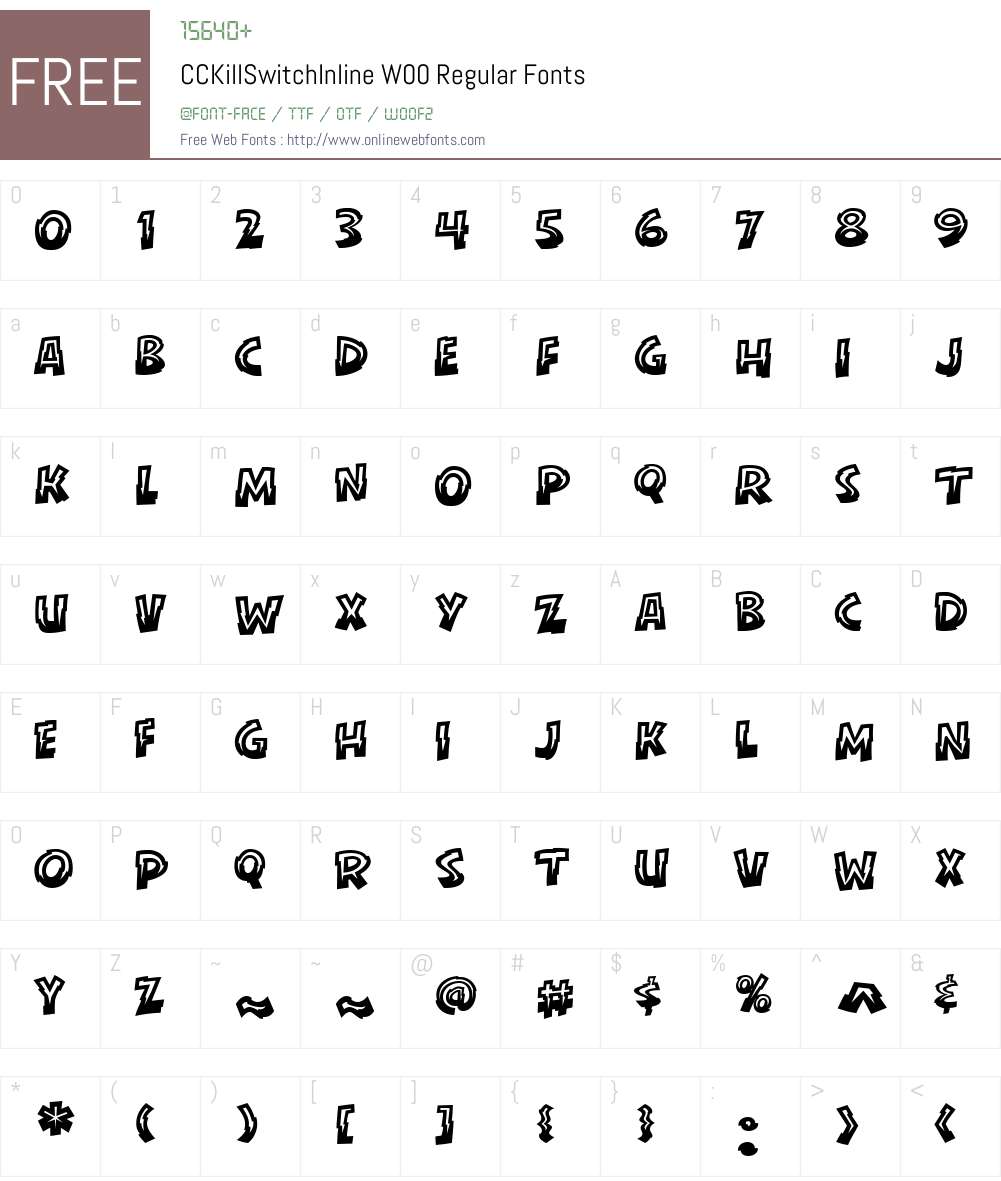 CCKillSwitchInlineW00-Rg Font Screenshots