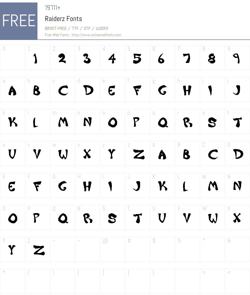 Raiderz Font Screenshots