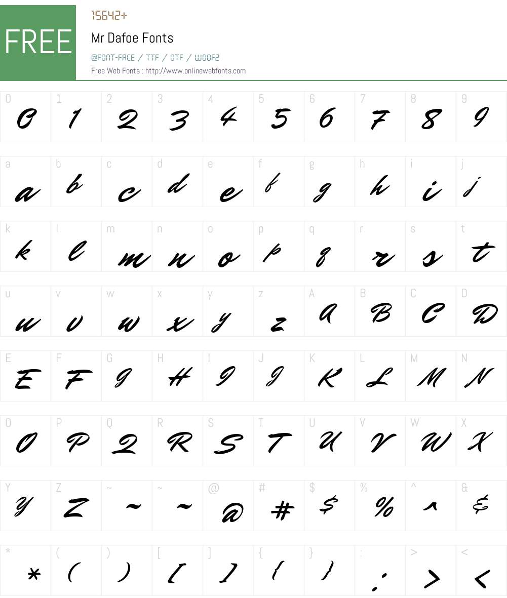 Mr Dafoe Font Screenshots