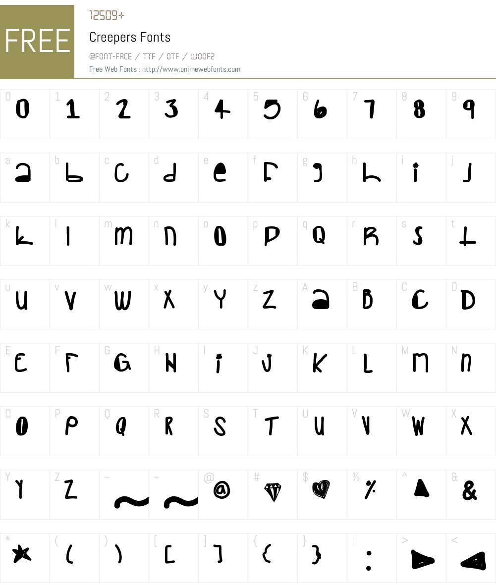 Creepers Font Screenshots
