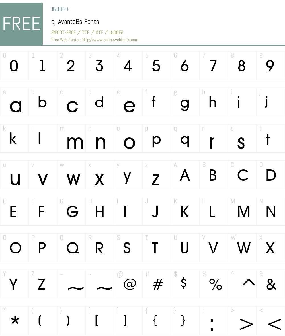 a_AvanteBs Font Screenshots