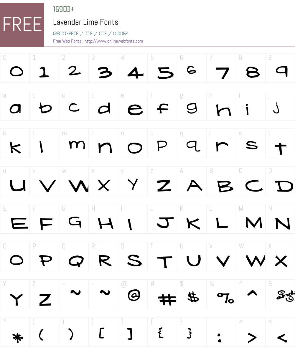 Lavender Lime Font Screenshots