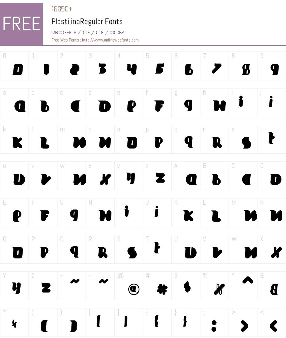 PlastilinaW00-Reg Font Screenshots