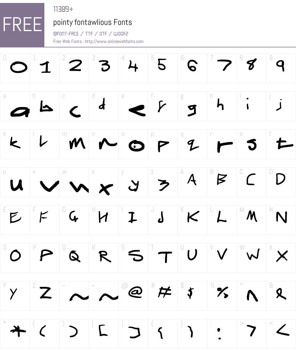 pointy fontawlious Font Screenshots