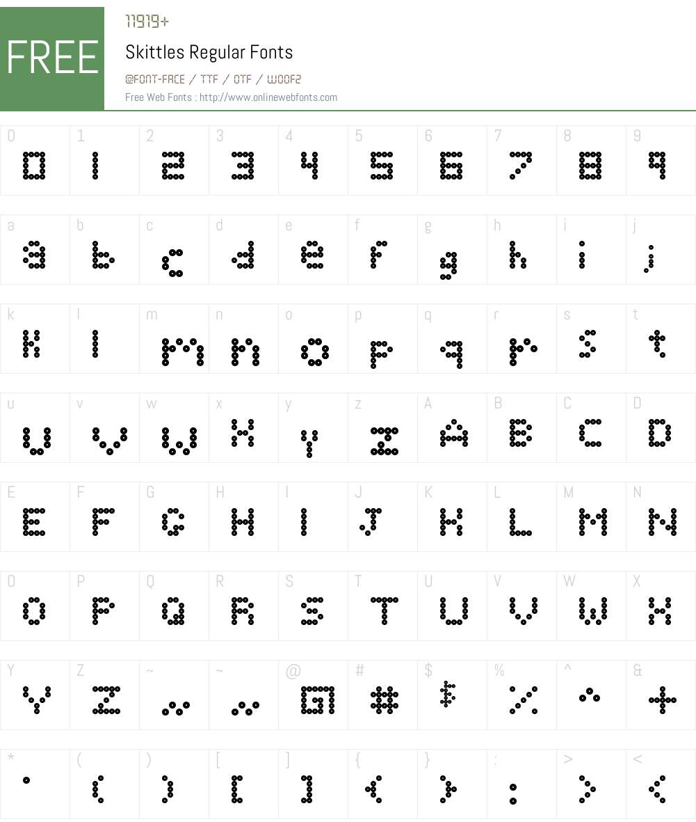 Skittles Font Screenshots