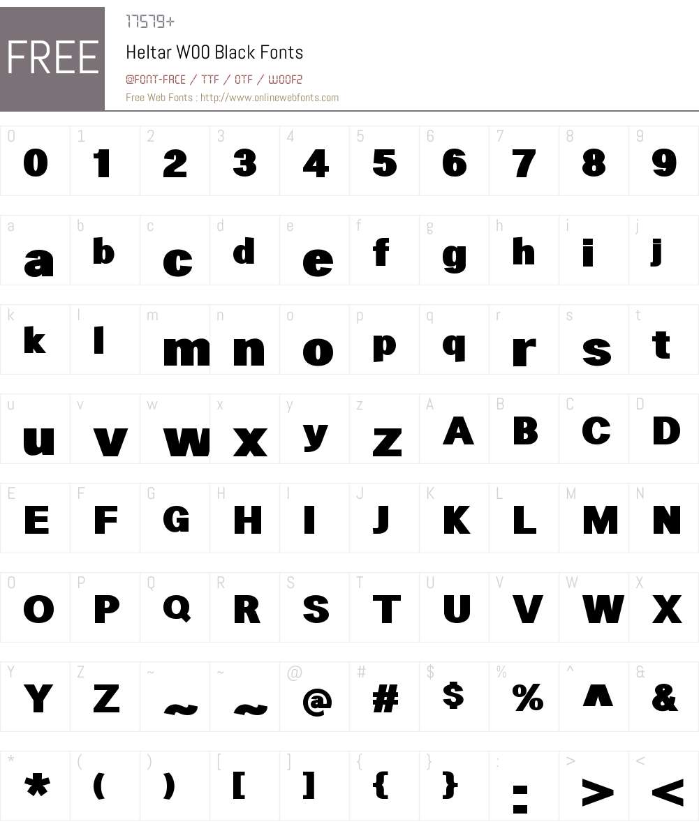 HeltarW00-Black Font Screenshots