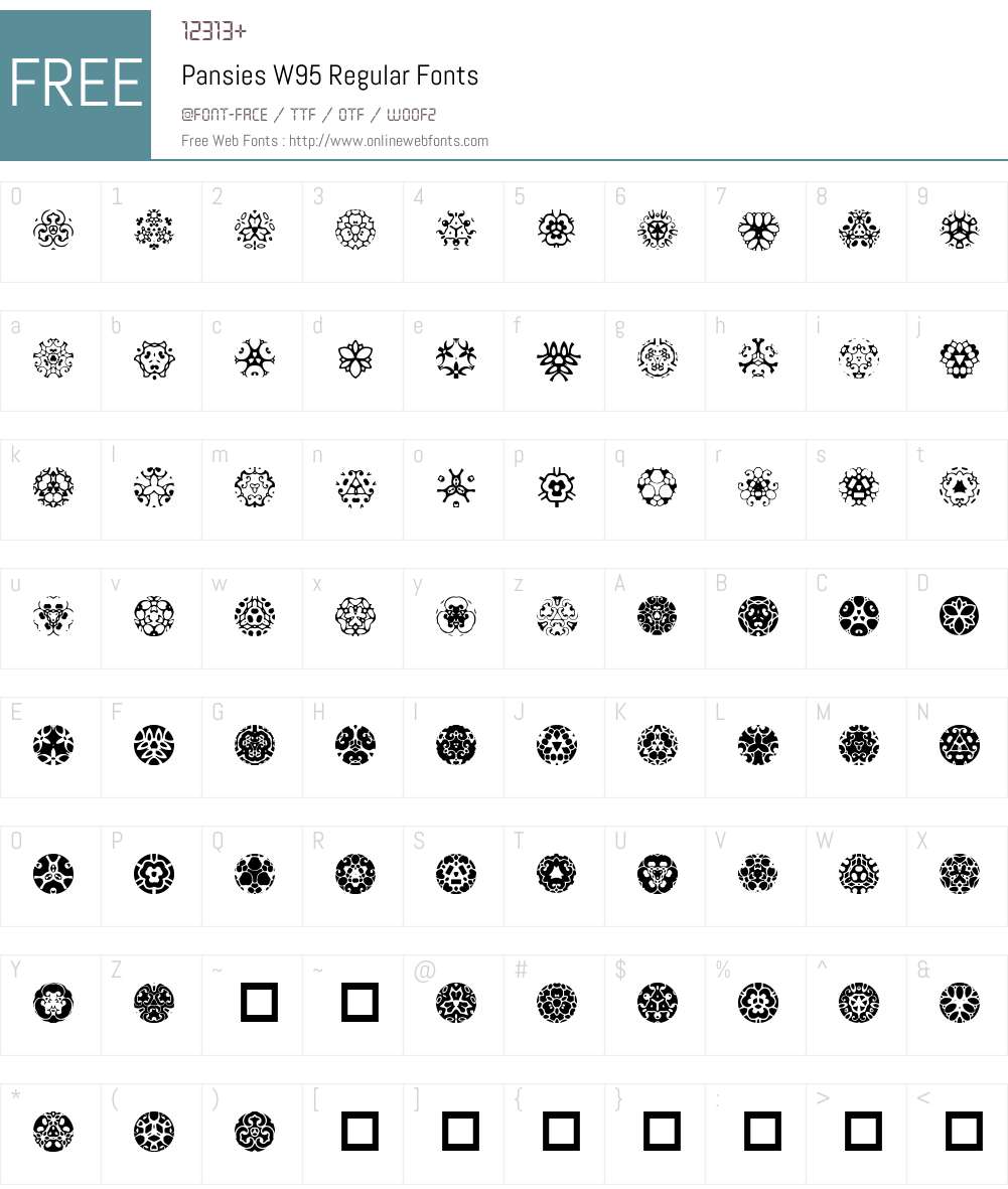 Pansies Font Screenshots