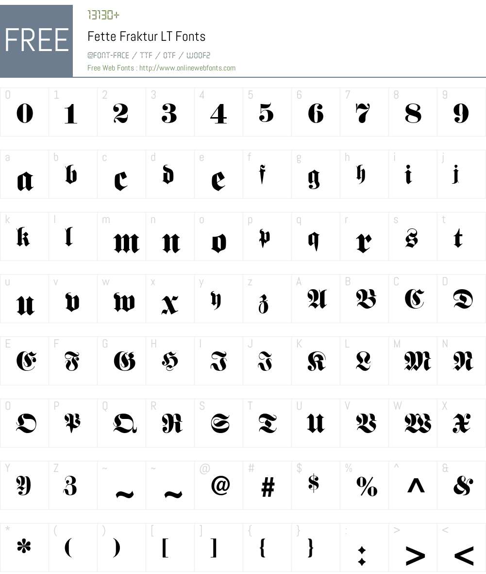 FetteFraktur LT Font Screenshots