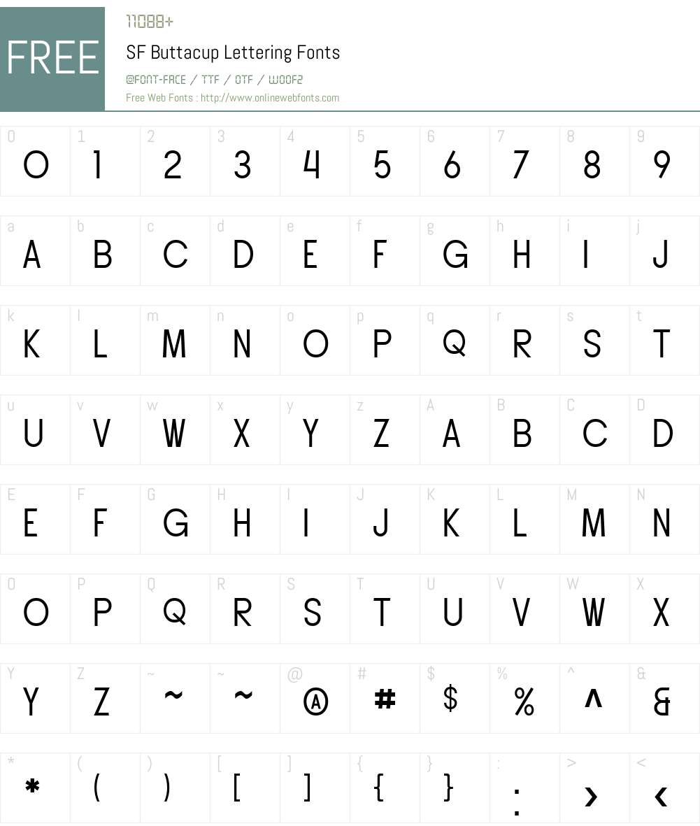 SF Buttacup Lettering Font Screenshots