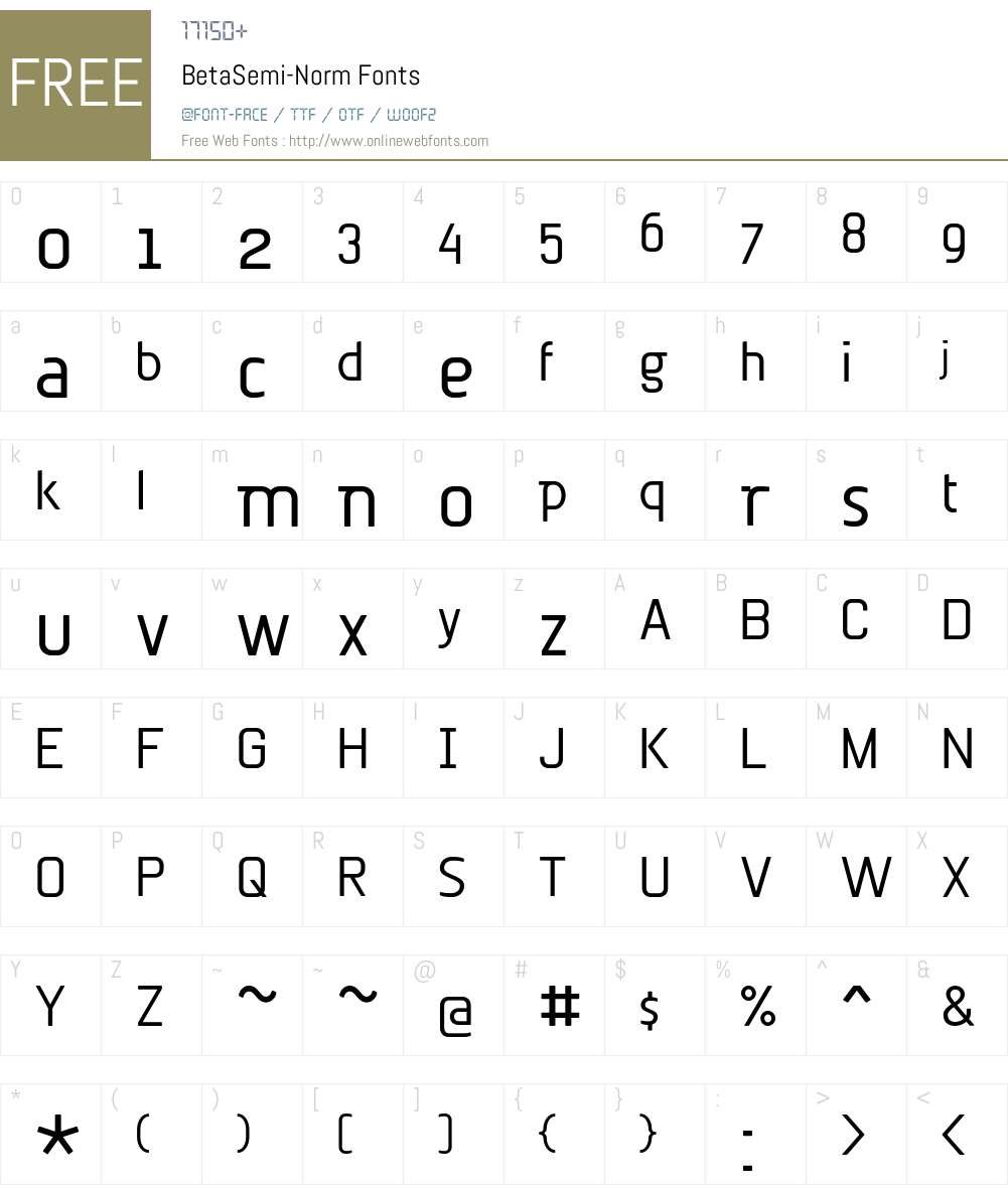 BetaSemi Font Screenshots