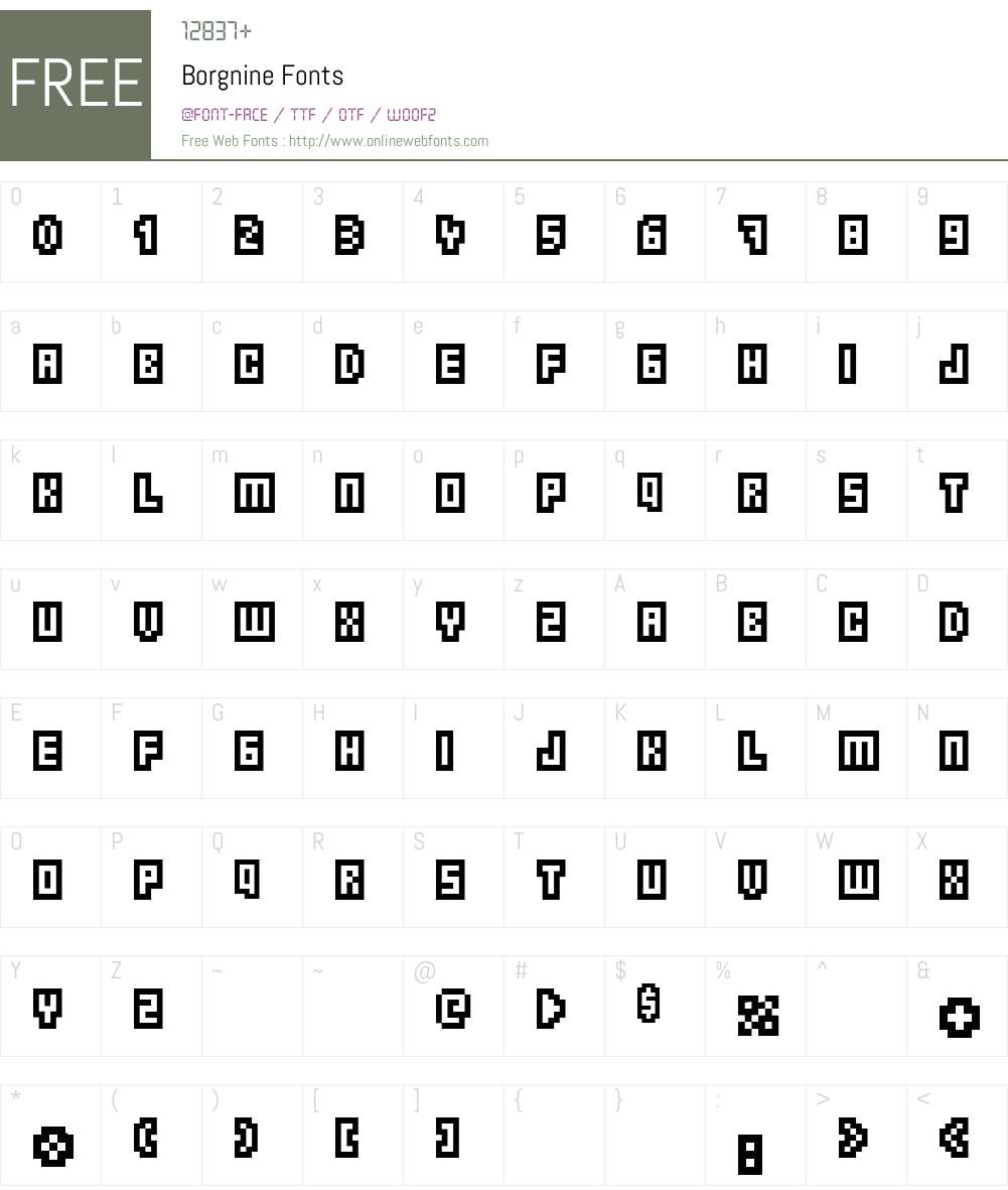 Borgnine Font Screenshots