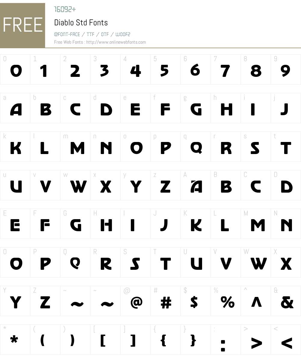Diablo Std Font Screenshots