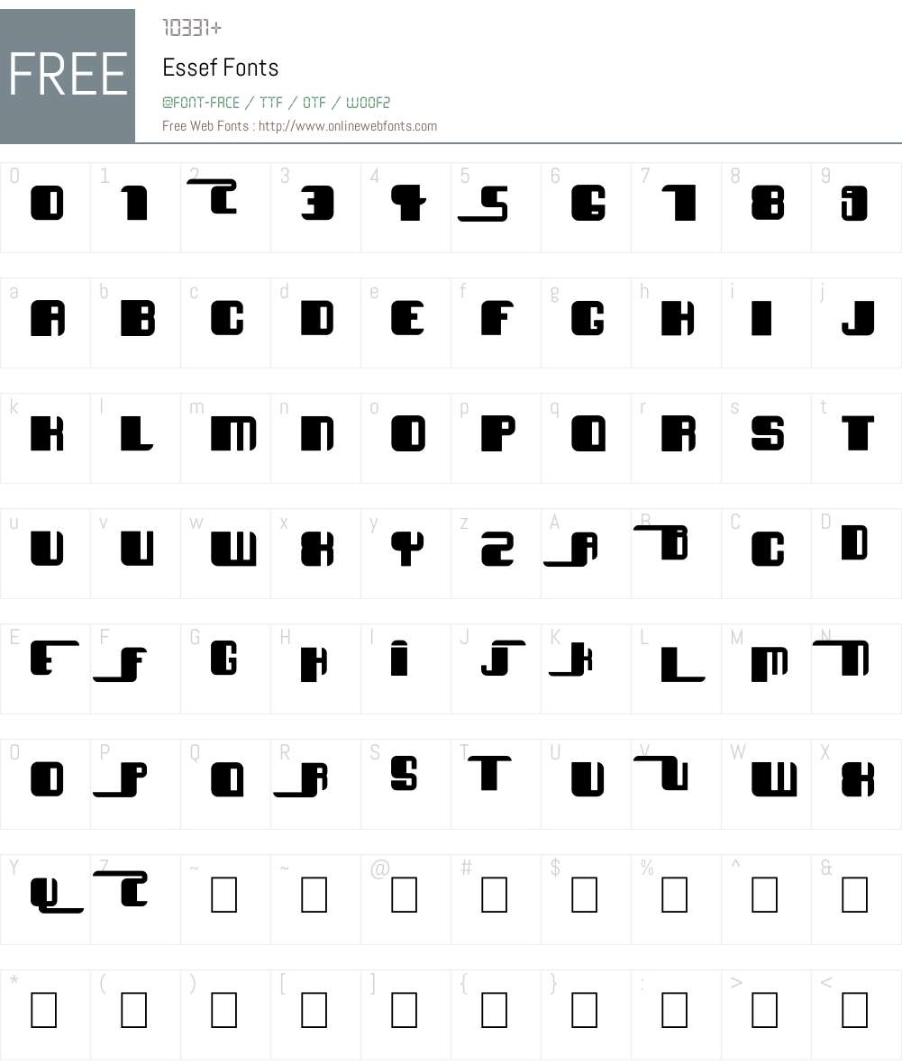 Essef Font Screenshots