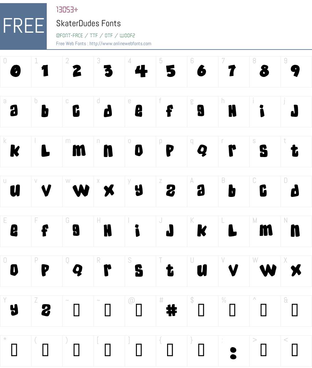 SkaterDudes Font Screenshots