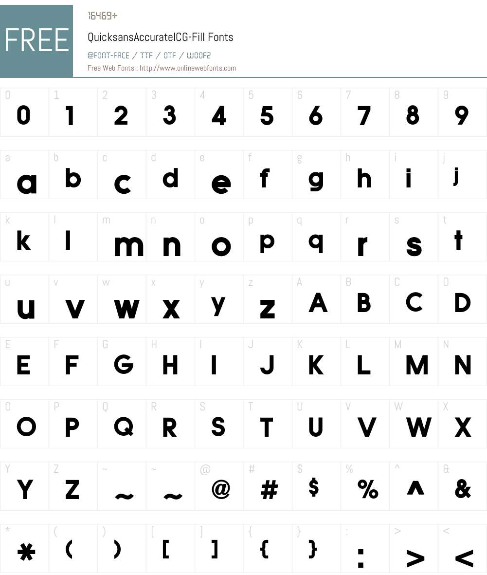 QuicksansAccurateICG Font Screenshots