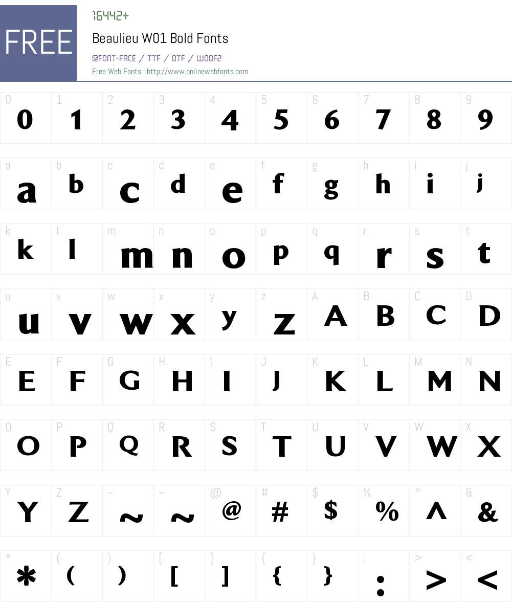 BeaulieuW01-Bold Font Screenshots