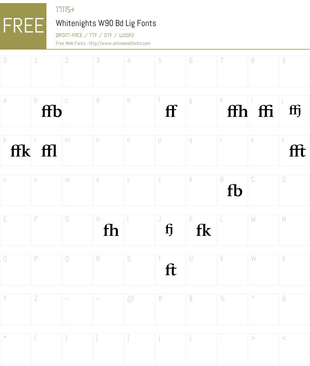 WhitenightsW90-BdLig Font Screenshots
