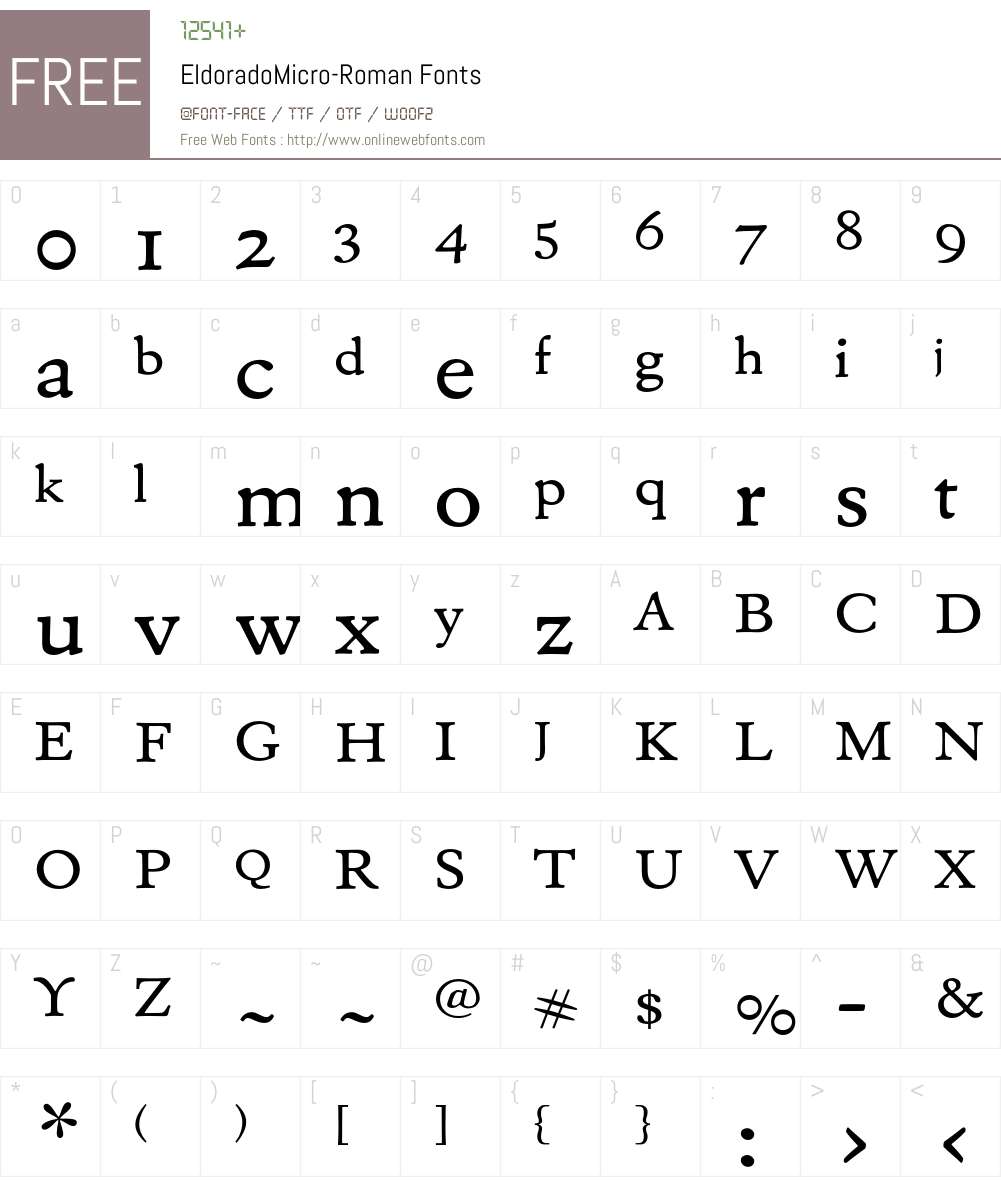 EldoradoMicro Font Screenshots