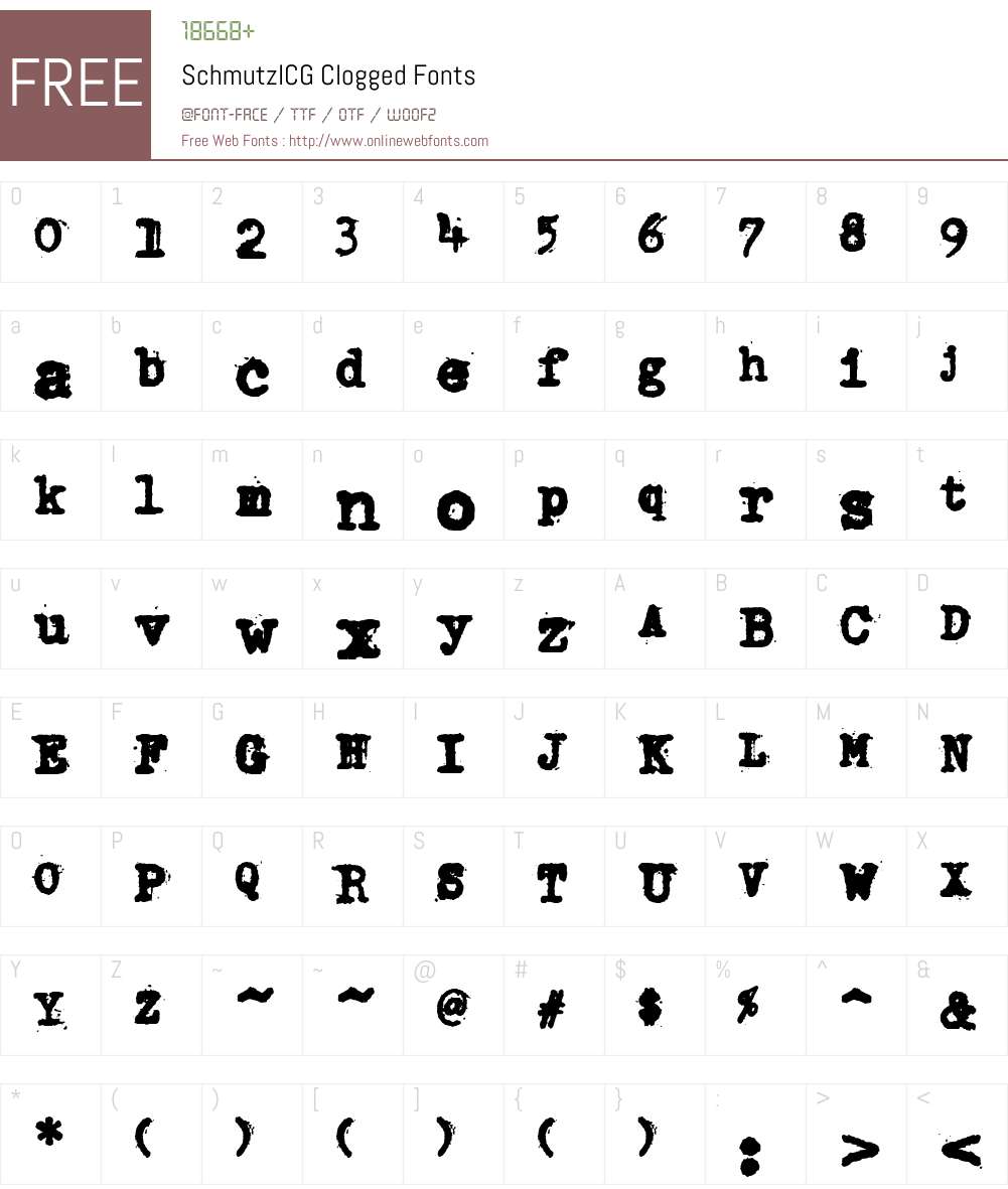 SchmutzICG Font Screenshots