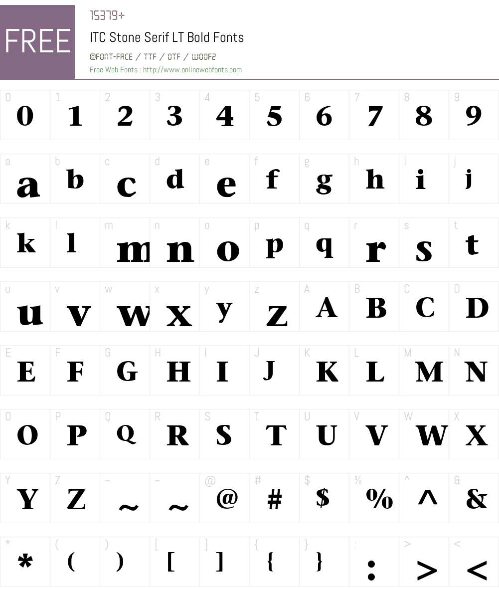 ITC Stone Serif LT Font Screenshots