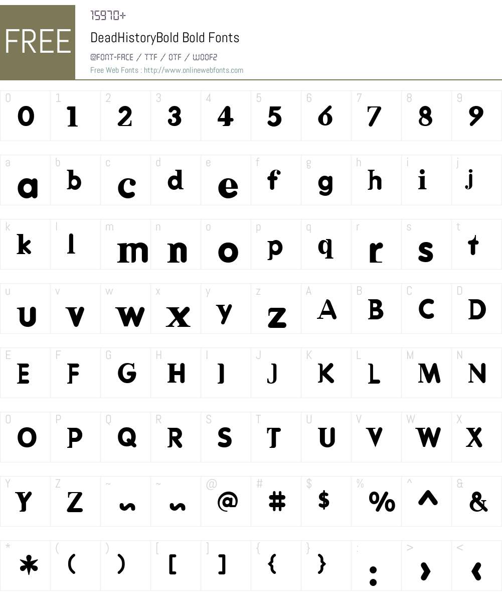 DeadHistoryBold Font Screenshots