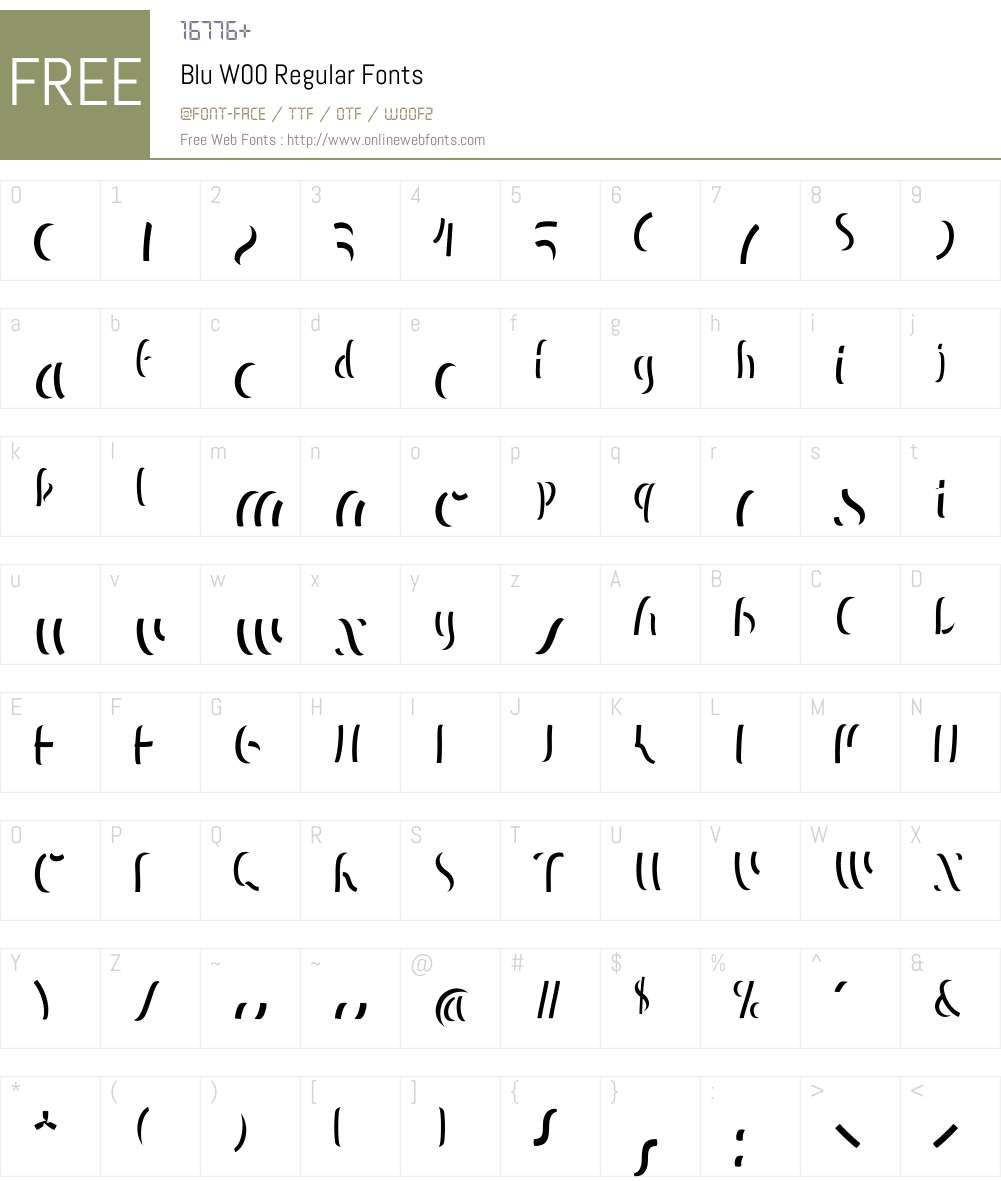 Blu Font Screenshots