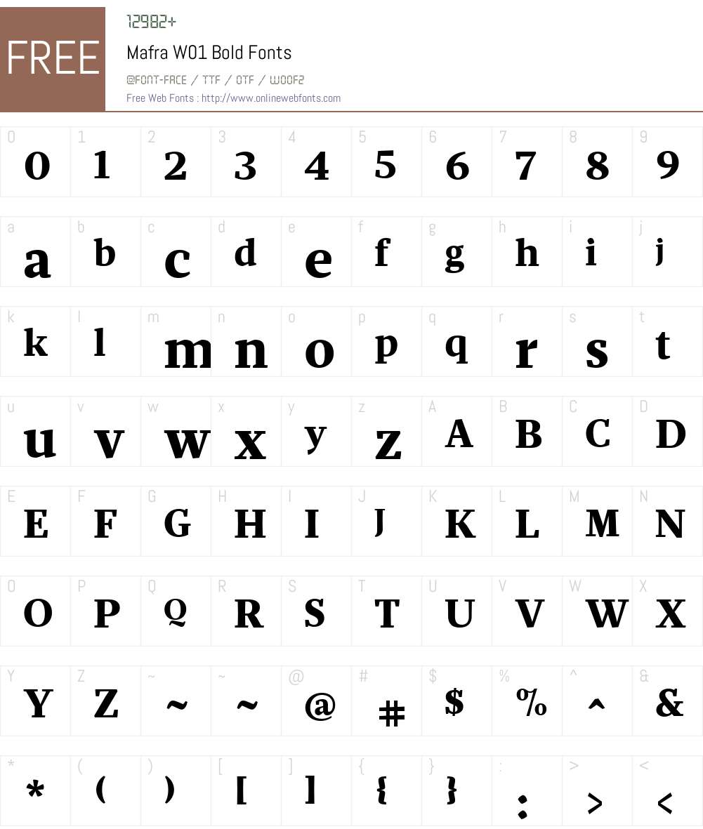MafraW01-Bold Font Screenshots