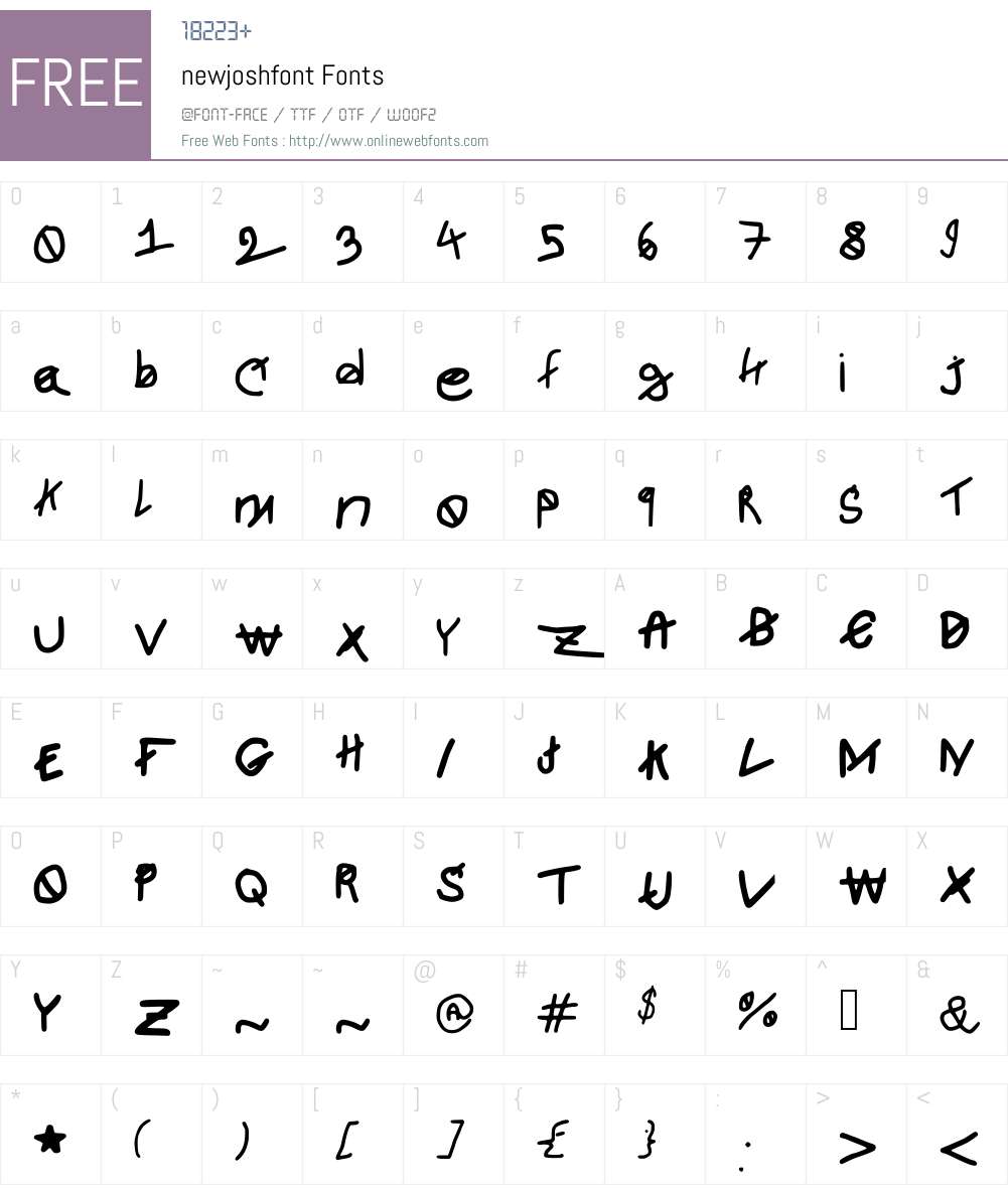 newjoshfont Font Screenshots