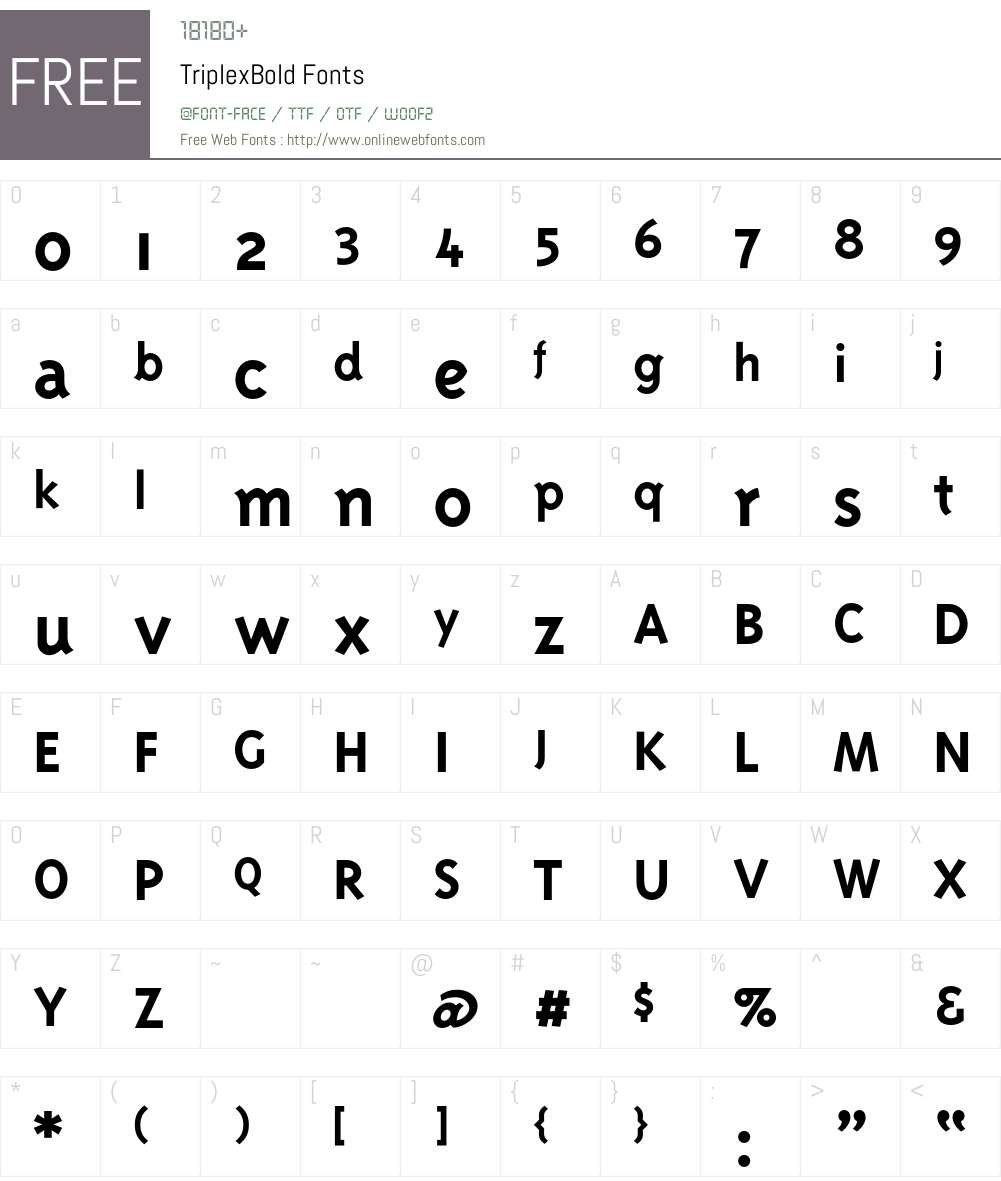 TriplexBold Font Screenshots