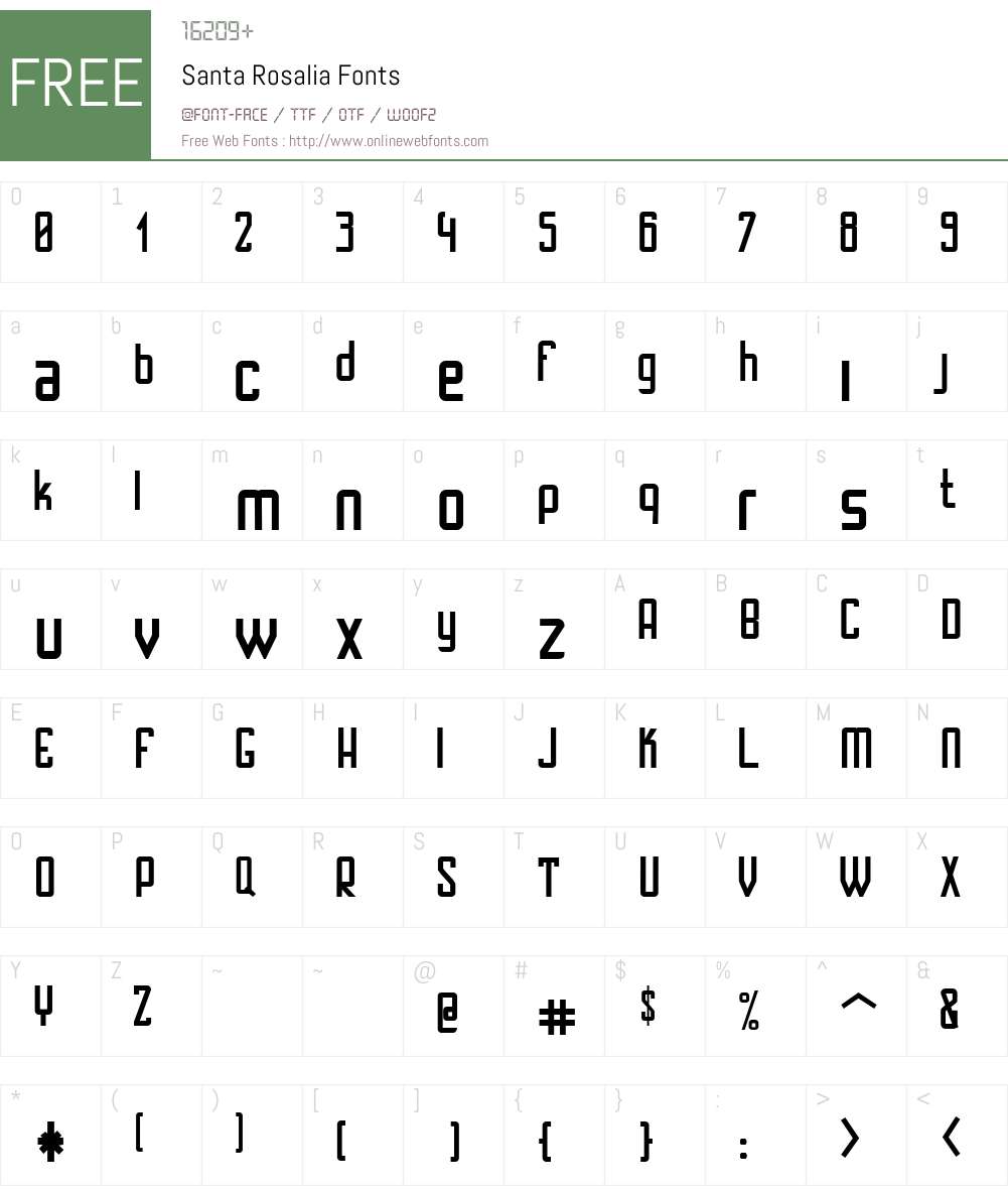 Santa Rosalia Font Screenshots