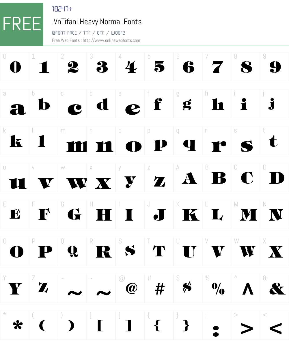 .VnTifani Heavy Font Screenshots