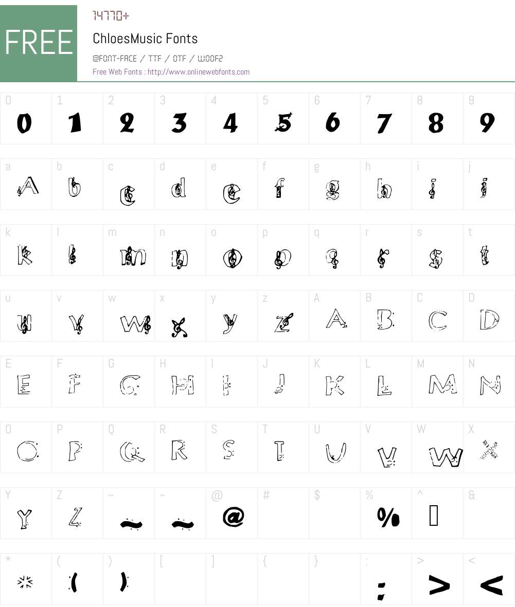 ChloesMusic Font Screenshots