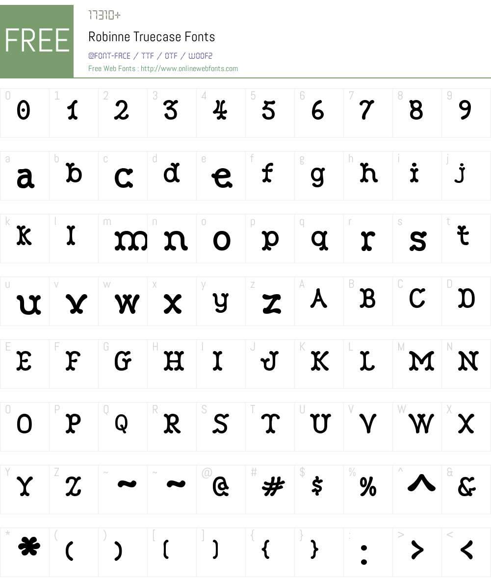 Robinne Truecase Font Screenshots