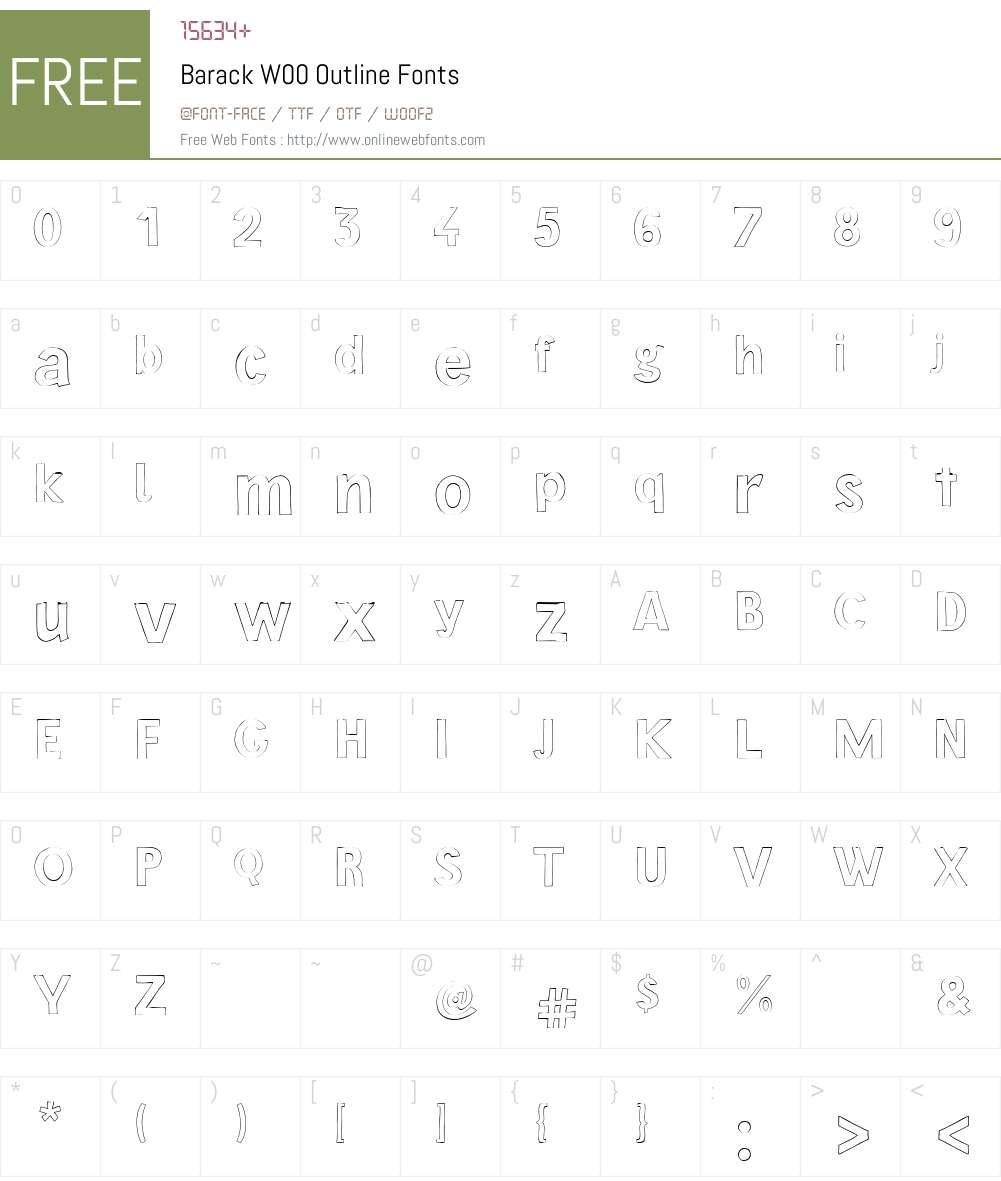 BarackW00-Outline Font Screenshots