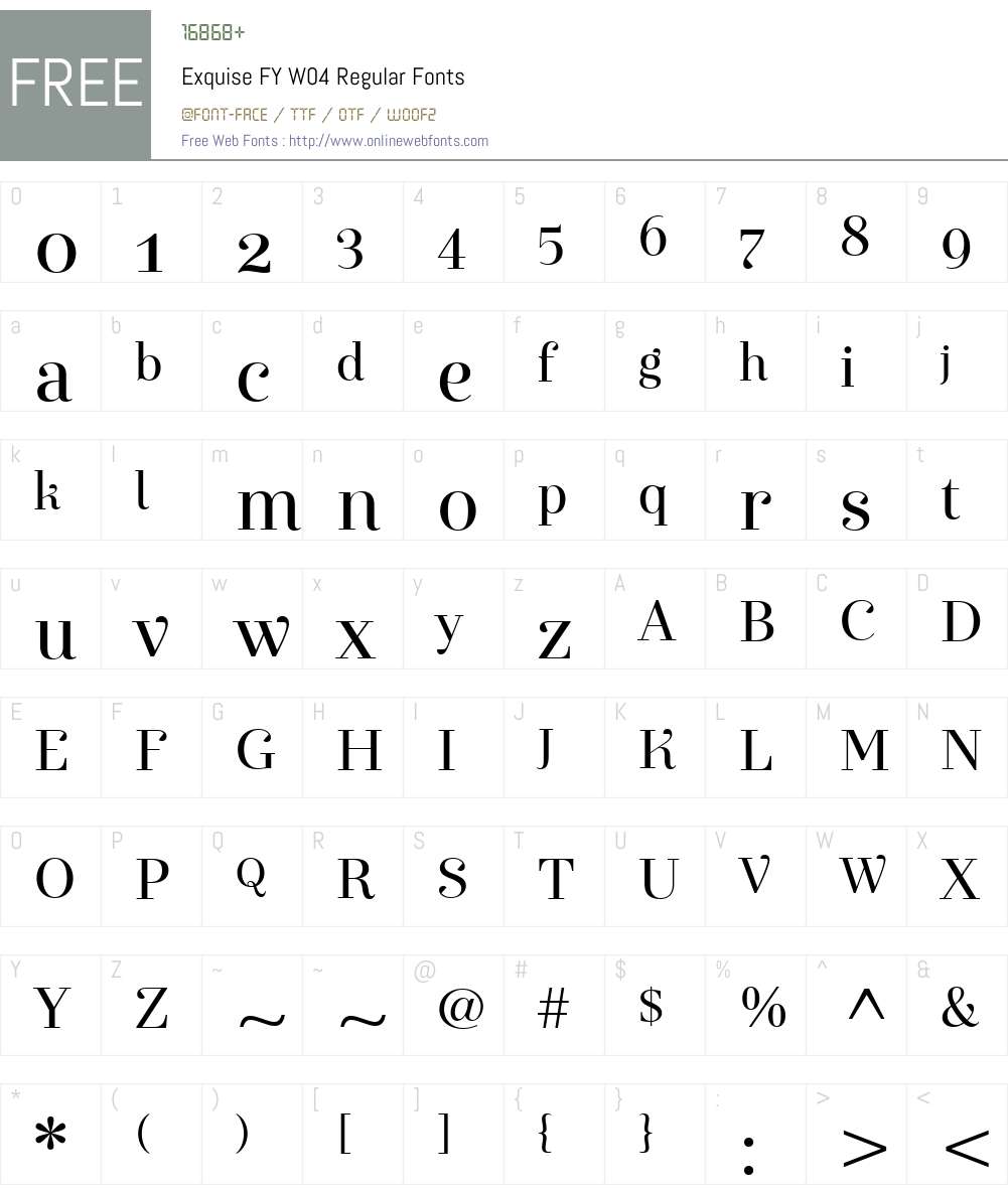 Exquise FY Font Screenshots