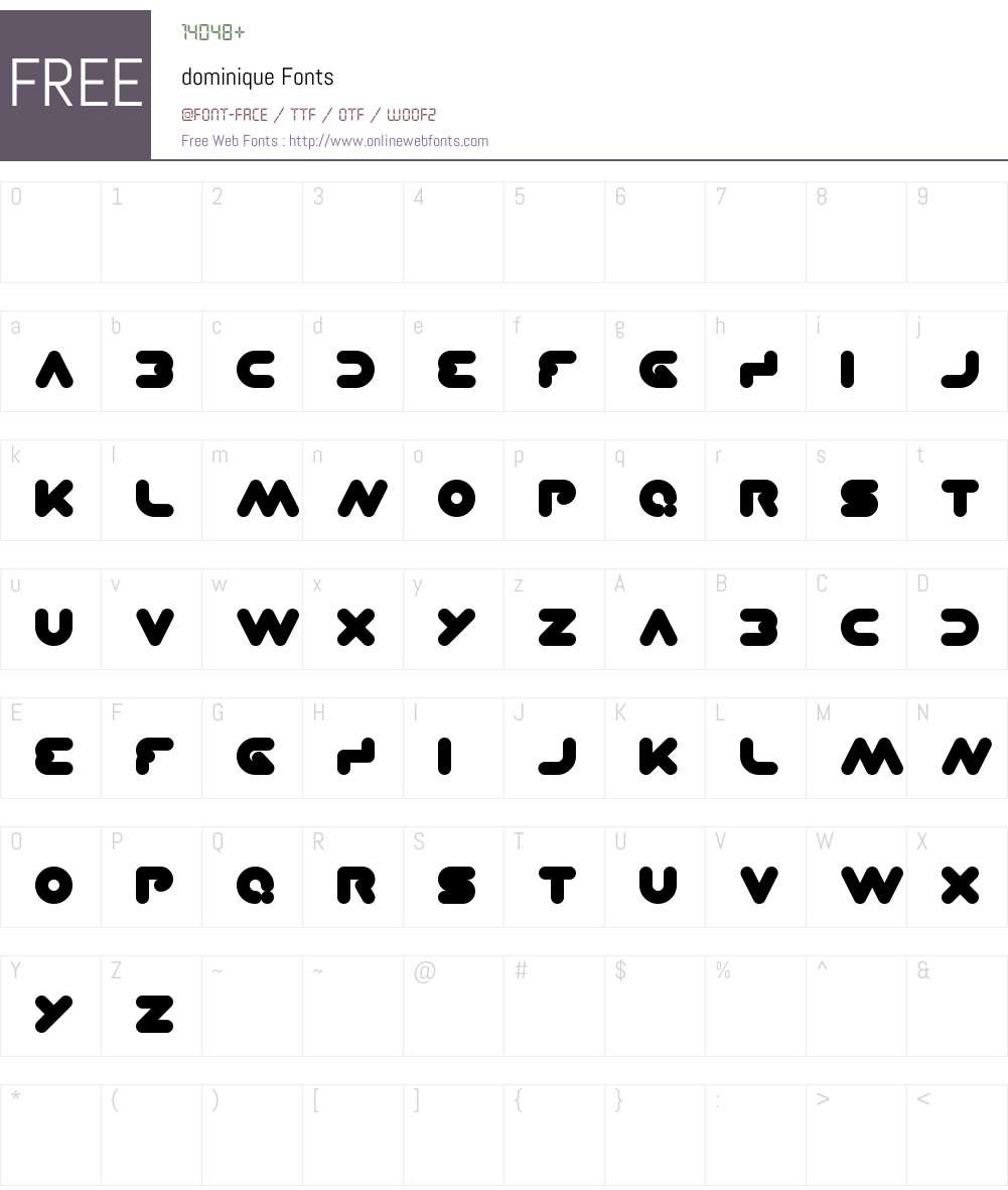 dominique 1.00 November 5, 2011, initial release Fonts Free Download ...